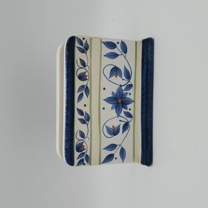 Pfaltzgraff Orleans Floral Heavy Ceramic Napkin Holder 7" x 5"